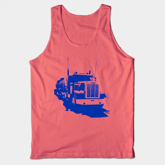 Freightliner classic 1980s big rig truck monoblock blue Tank Top by soitwouldseem